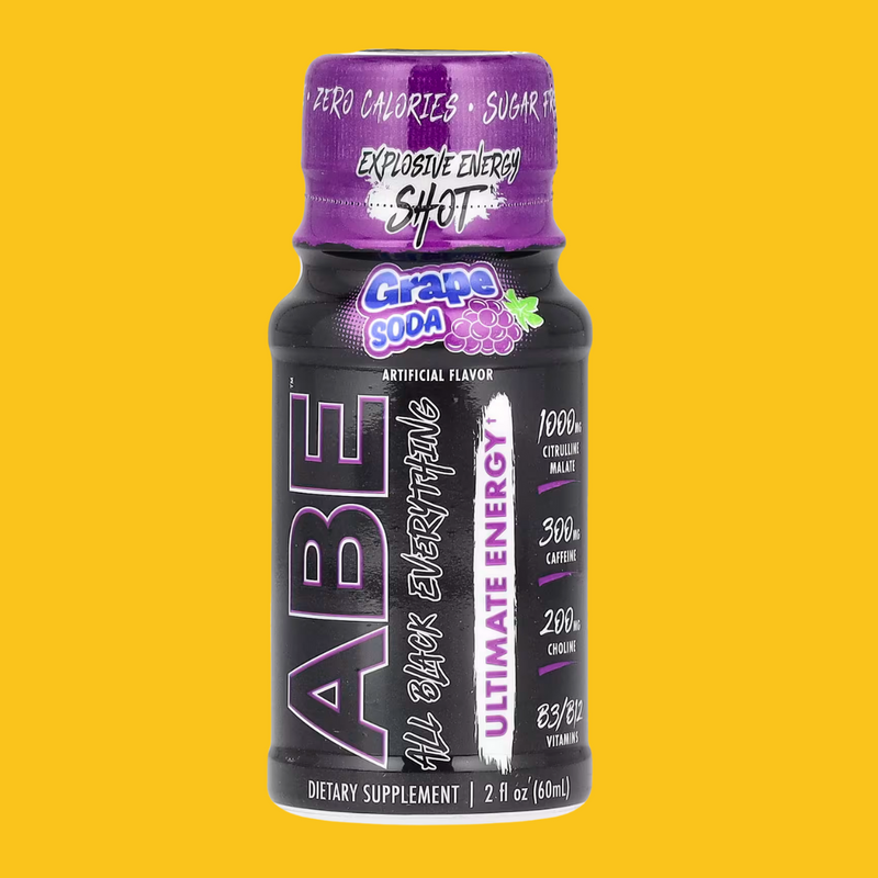 SHOT DE PRE ENTRENO ABE MAXIMA ENERGIA 60ML GRAPE SODA