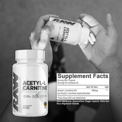 ACETYL-L CARNITINE 60 SERV 500 GMS RAW NUTRITION