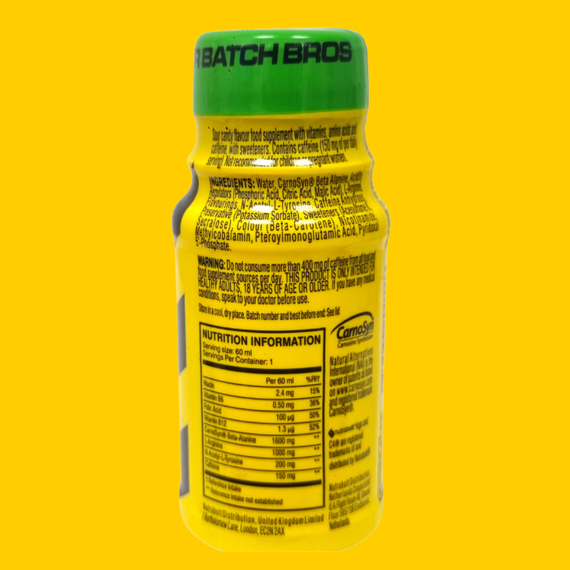 SHOT DE PRE ENTRENO C4 ENERGY 60ML SOUR BATCH BROS INDIVIDUAL CELLUCOR