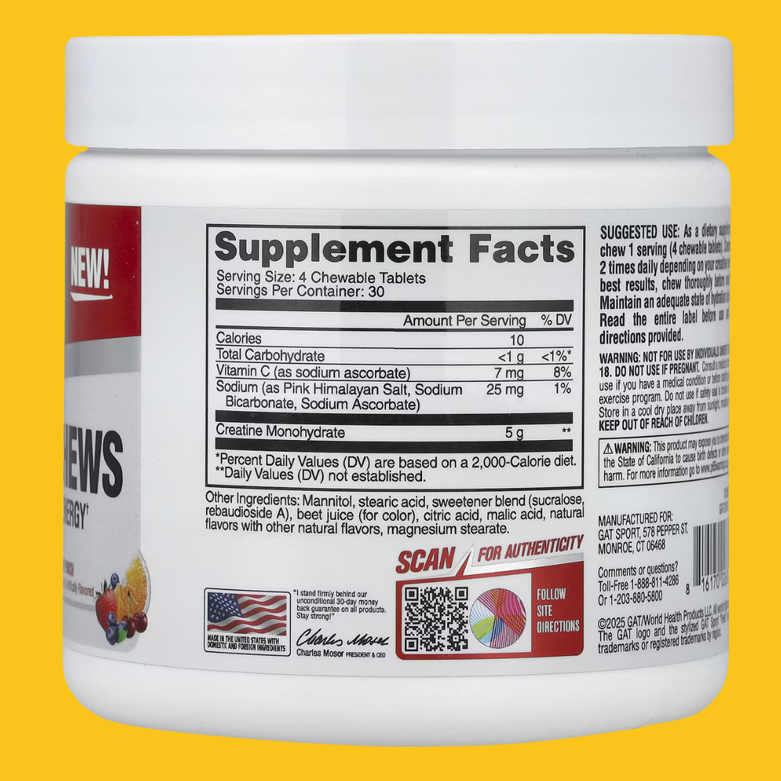 CREATINA CHEWS 30 SERV GAT SPORT - SDMsuplementos.com