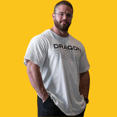 PLAYERA OVERSIZED FALLOUT BLANCA DRAGON PHARMA - SDMsuplementos.com
