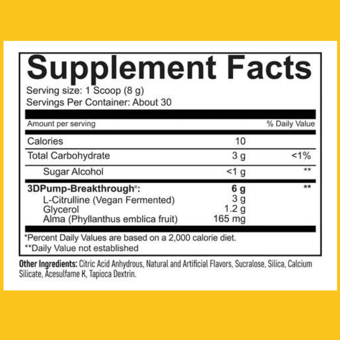 GIANT PUMP 30 SERV NON STIM PRE WORKOUT