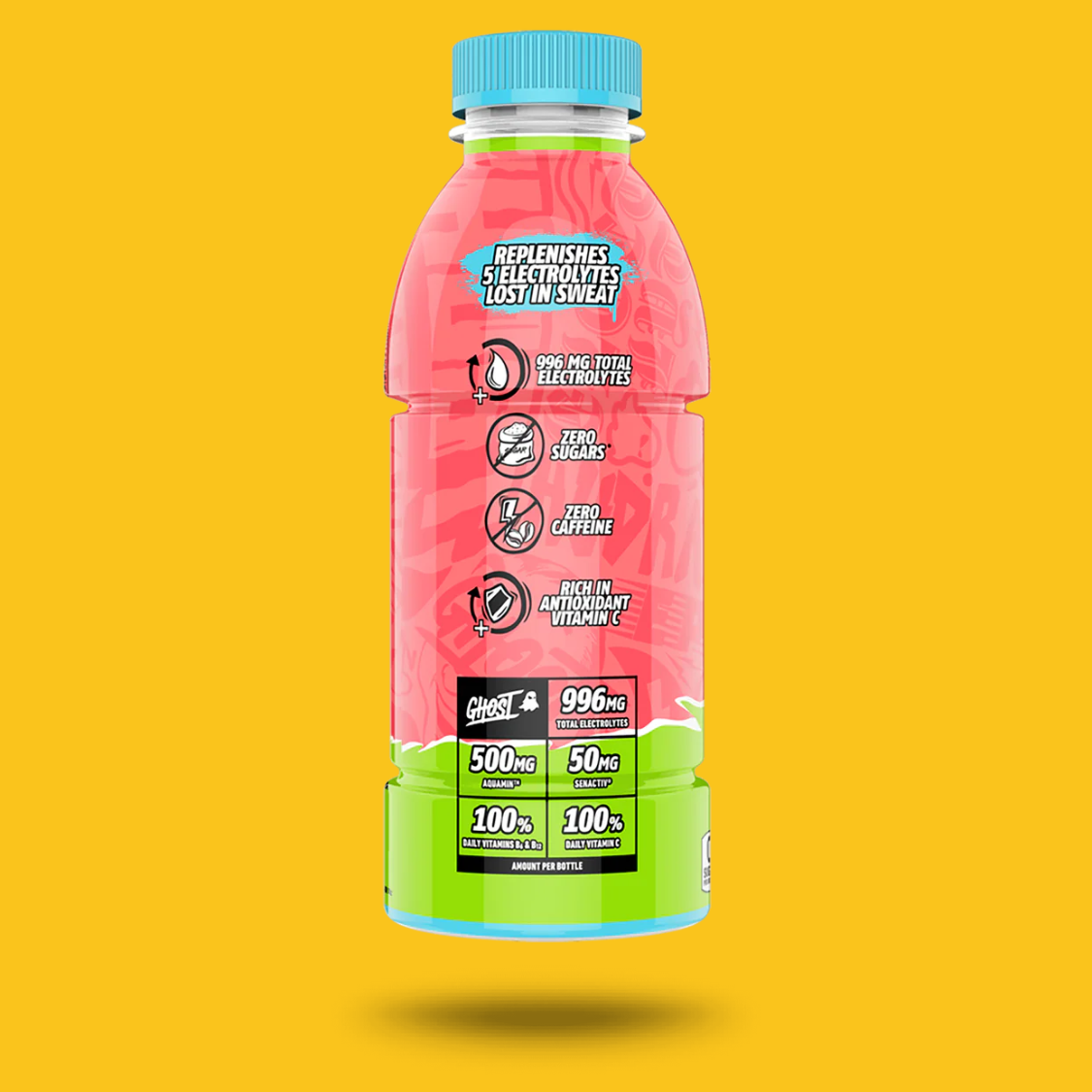 GHOST HYDRATION DRINK ZERO CAFEINA 16 OZ INDIVIDUAL GHOST LIFESTYLE