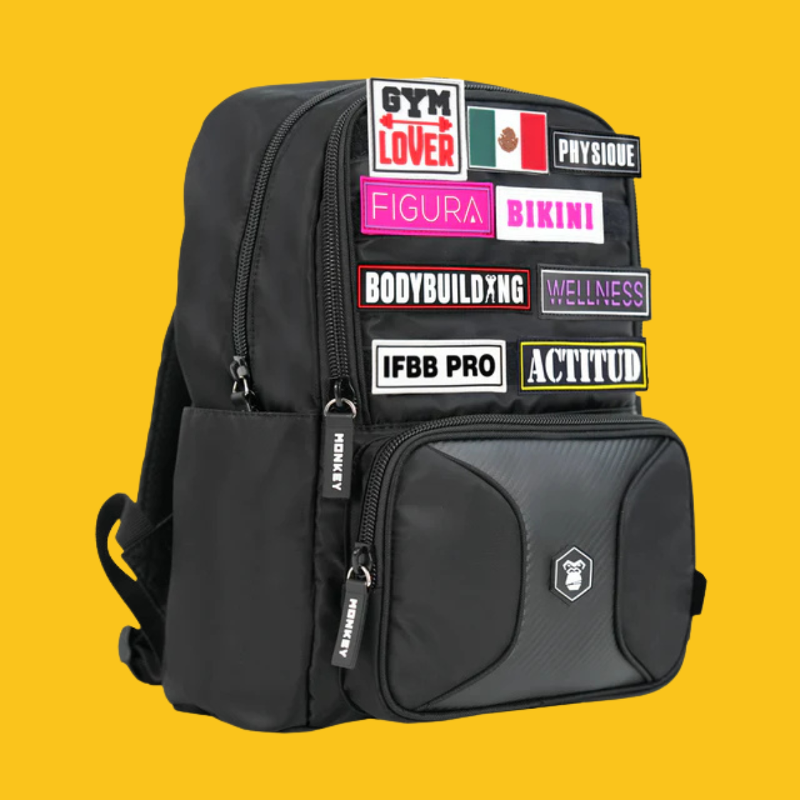 MOCHILA STICKERS PATCH MONKEY POWER