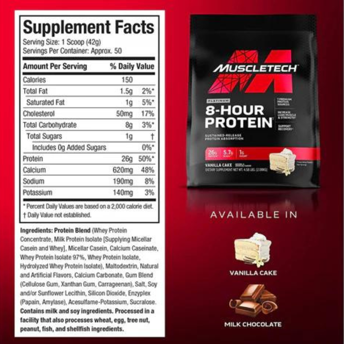 PLATINUM 8- HOURS PROTEIN 4.5 LBS MUSCLETECH