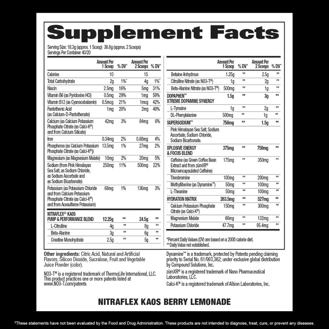 NITRAFLEX KAOS 40 SERV GAT SPORT