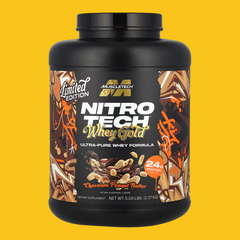 NITRO-TECH 100% WHEY GOLD 5.03 LBS CHOCOLATE PEANUT BUTTER EDICION LIMITADA MUSCLETECH