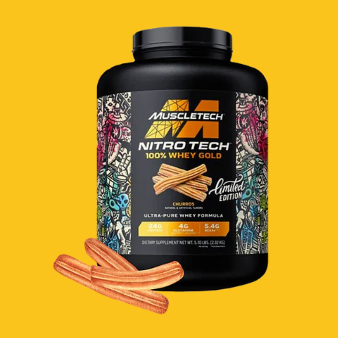 NITRO-TECH 100% WHEY GOLD 5.03 LBS SABOR CHURROS EDICION LIMITADA MUSCLETECH
