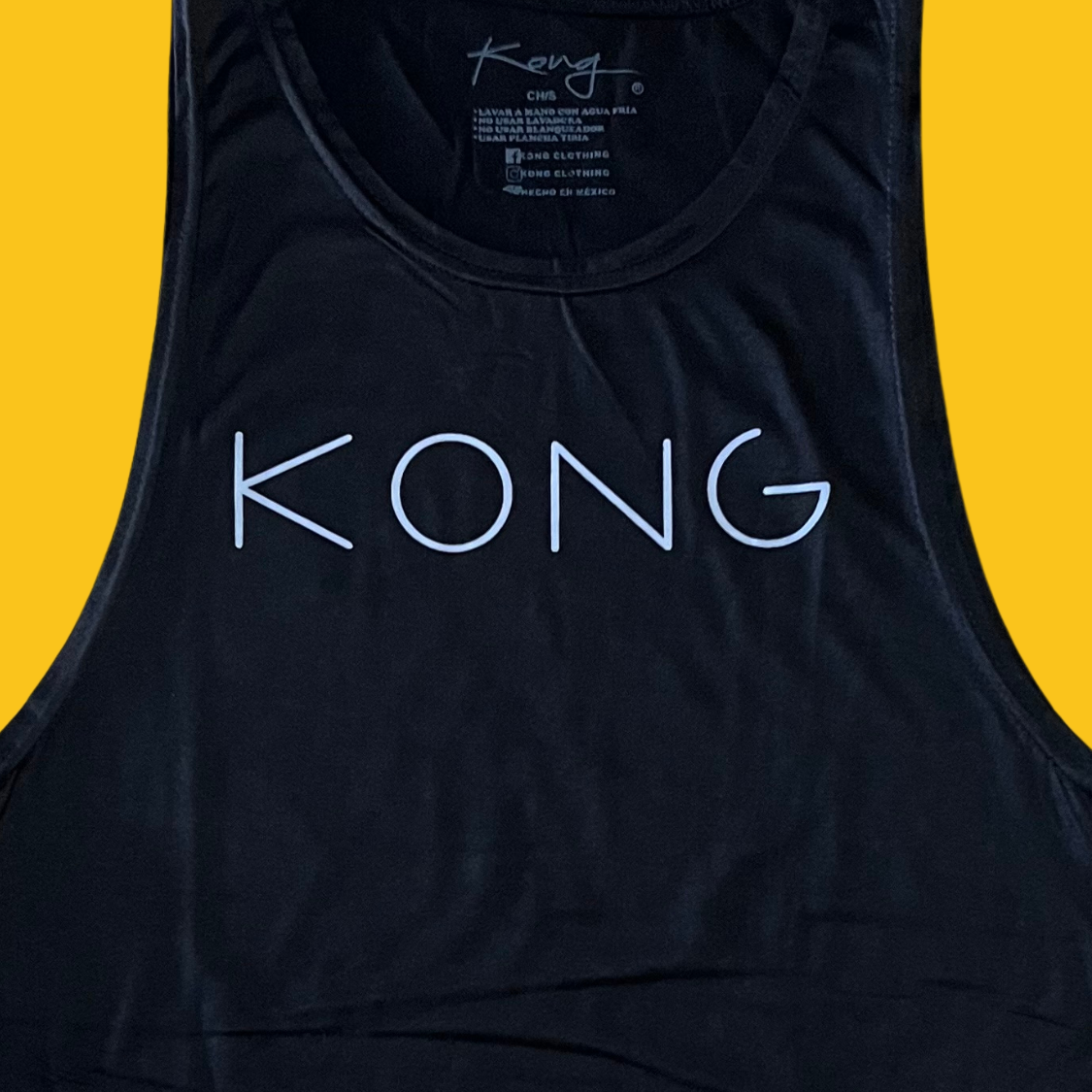 PLAYERA TANK LARGA NEGRA KONG CLOTHING - SDMsuplementos.com