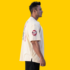 PLAYERA OVERSIZED BE A DRAGON CREMA DRAGON PHARMA