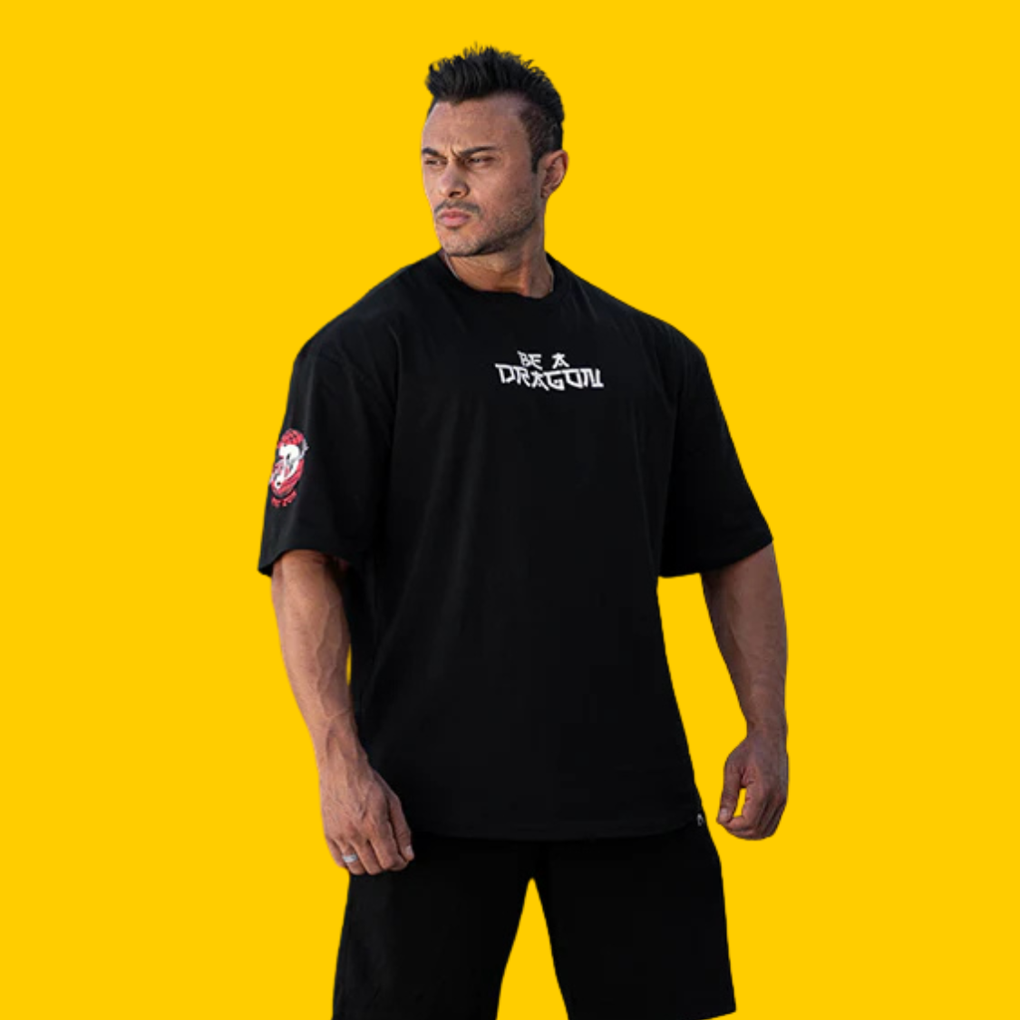 PLAYERA OVERSIZED BE A DRAGON NEGRO DRAGON PHARMA