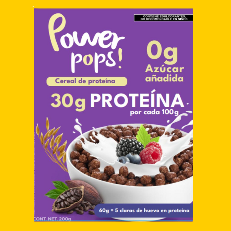 POWER POPS CERAL ALTO EN PROTEINA SIN AZUCARES
