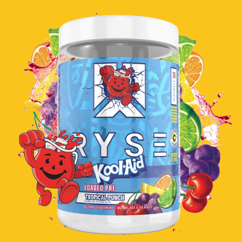 LOADED PRE WORKOUT KOOL AID TROPICAL PUNCH 30 SERV RYSE