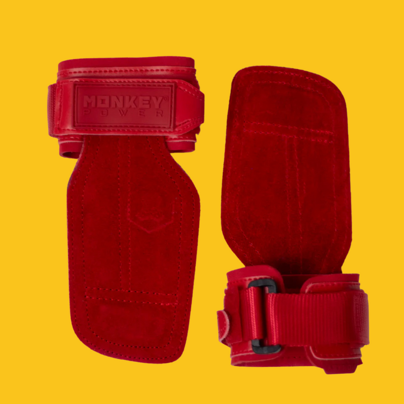 STRAPS LIFTING GRIPS CON CALLERA ROJO MONKEY POWER