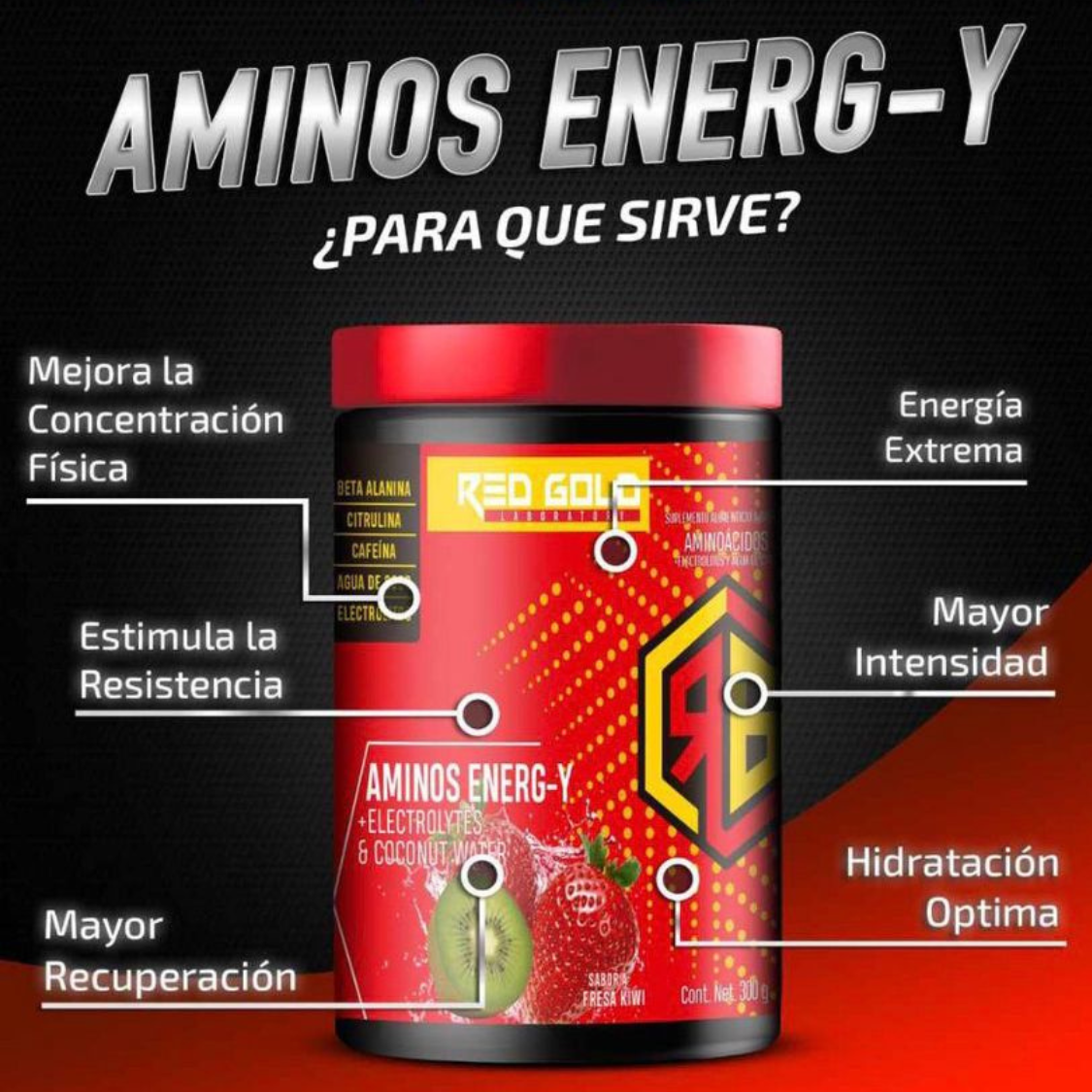 AMINOS ENERG-Y + ELECTROLYTES 30 SERV RED GOLD LABS