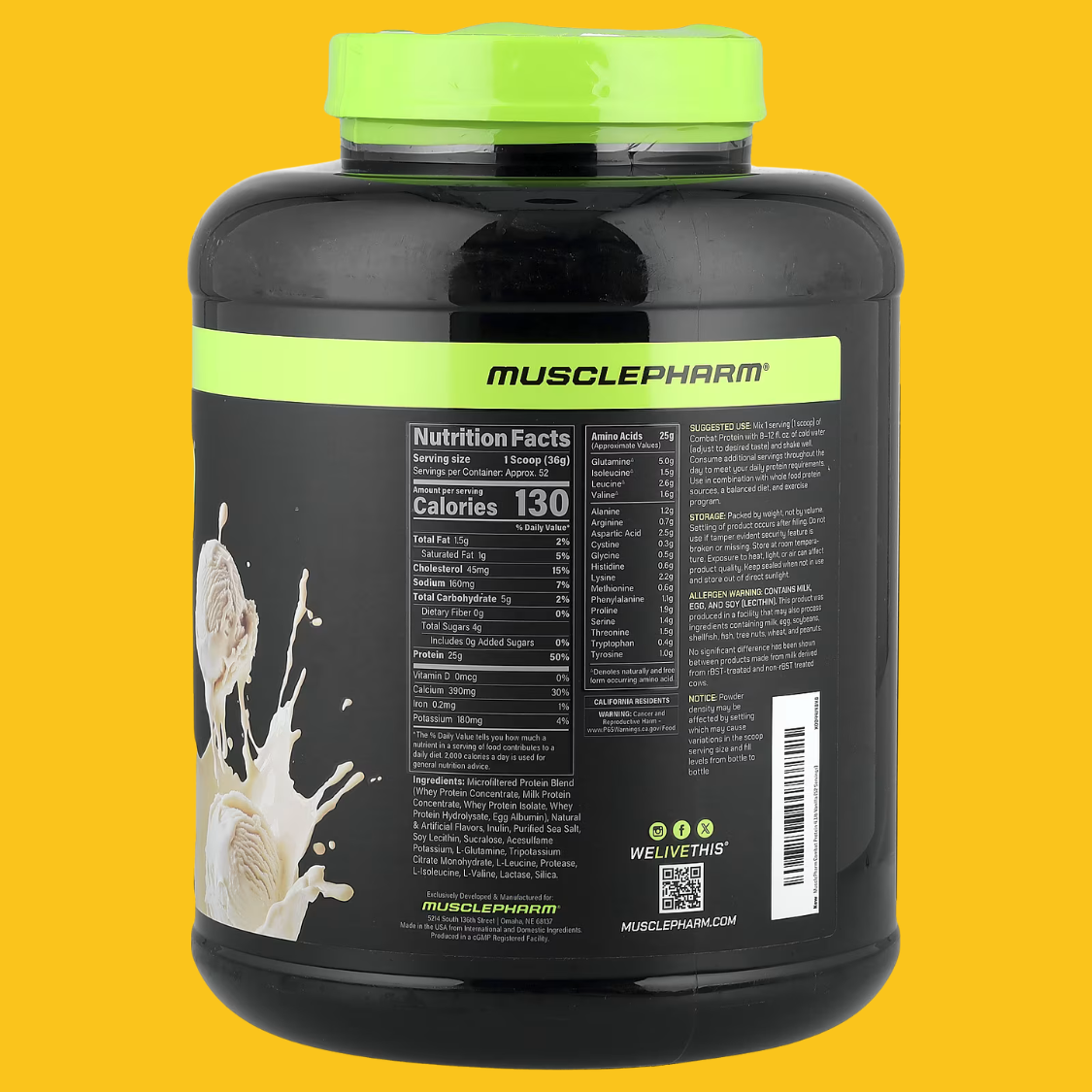 COMBAT PROTEIN POWDER 4 LBS MUSCLEPHARM - SDMsuplementos.com