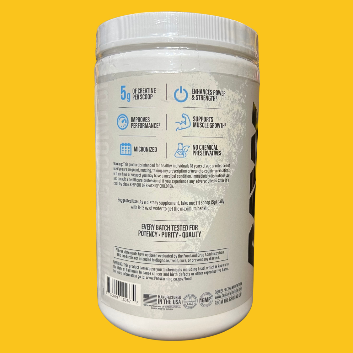 CREATINE MONOHYDRATE 100 SERV 500 GMS RAW NUTRITION