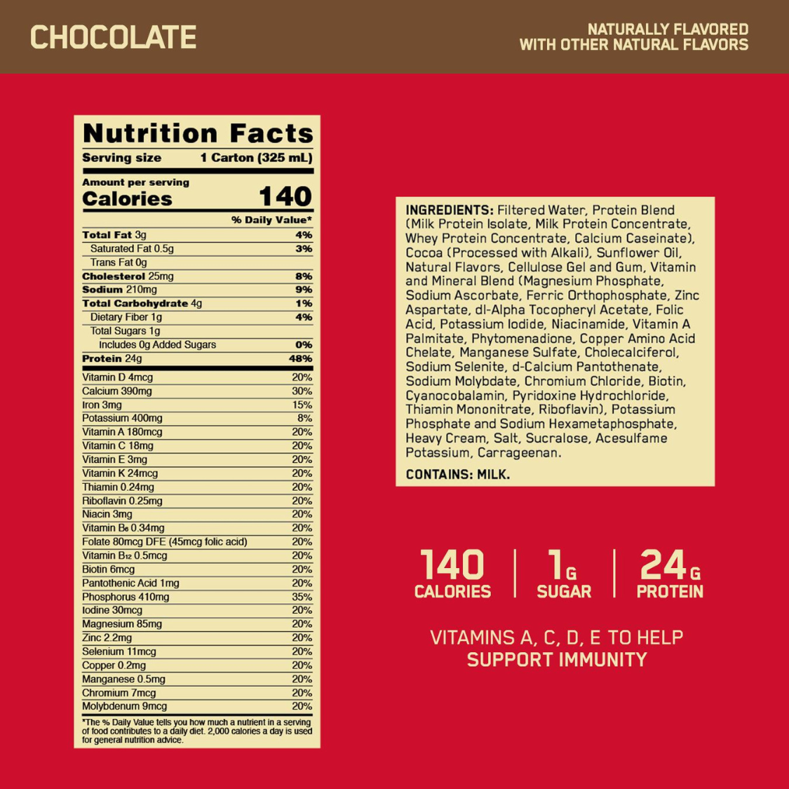 GOLD STANDARD PROTEIN SHAKE (BEBIBLE) 12 PACK OPTIMUM NUTRITION