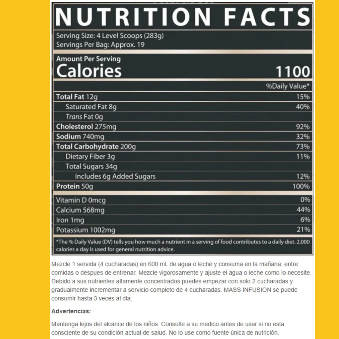 MASS INFUSION 12 LBS NUTREX
