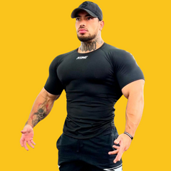 PLAYERA DE COMPRESION MANGA CORTA NEGRA KONG CLOTHING