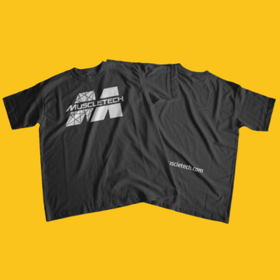 PLAYERA MANGA CORTA LOGO GRIS MUSCLETECH