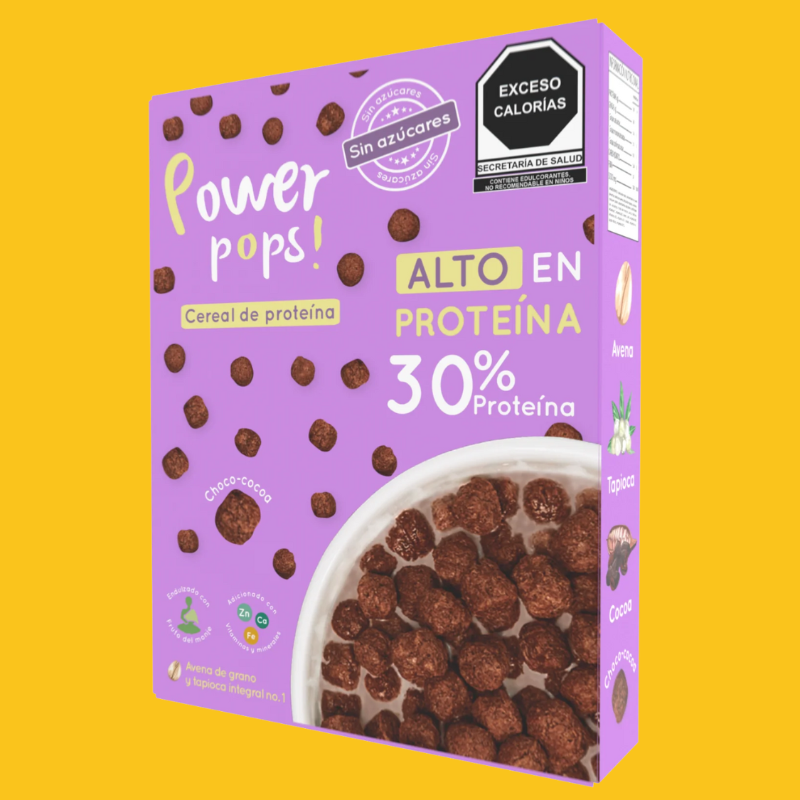 POWER POPS CERAL ALTO EN PROTEINA SIN AZUCARES