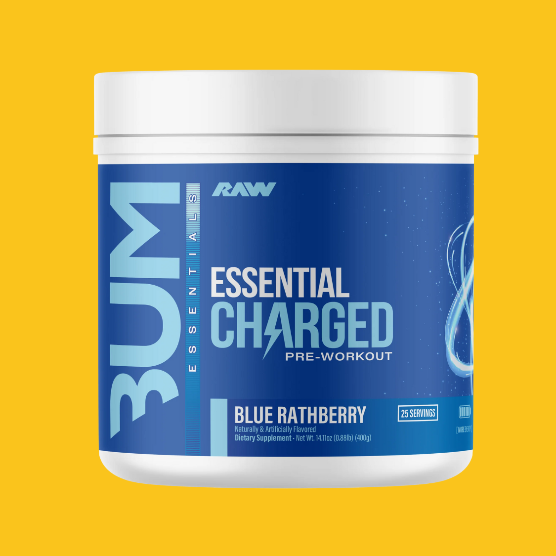 ESSENTIAL CHARGED PRE WORKOUT 25 SERV CBUM X RAW NUTRITION