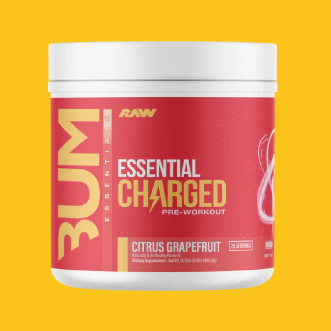 ESSENTIAL CHARGED PRE WORKOUT 25 SERV CBUM X RAW NUTRITION