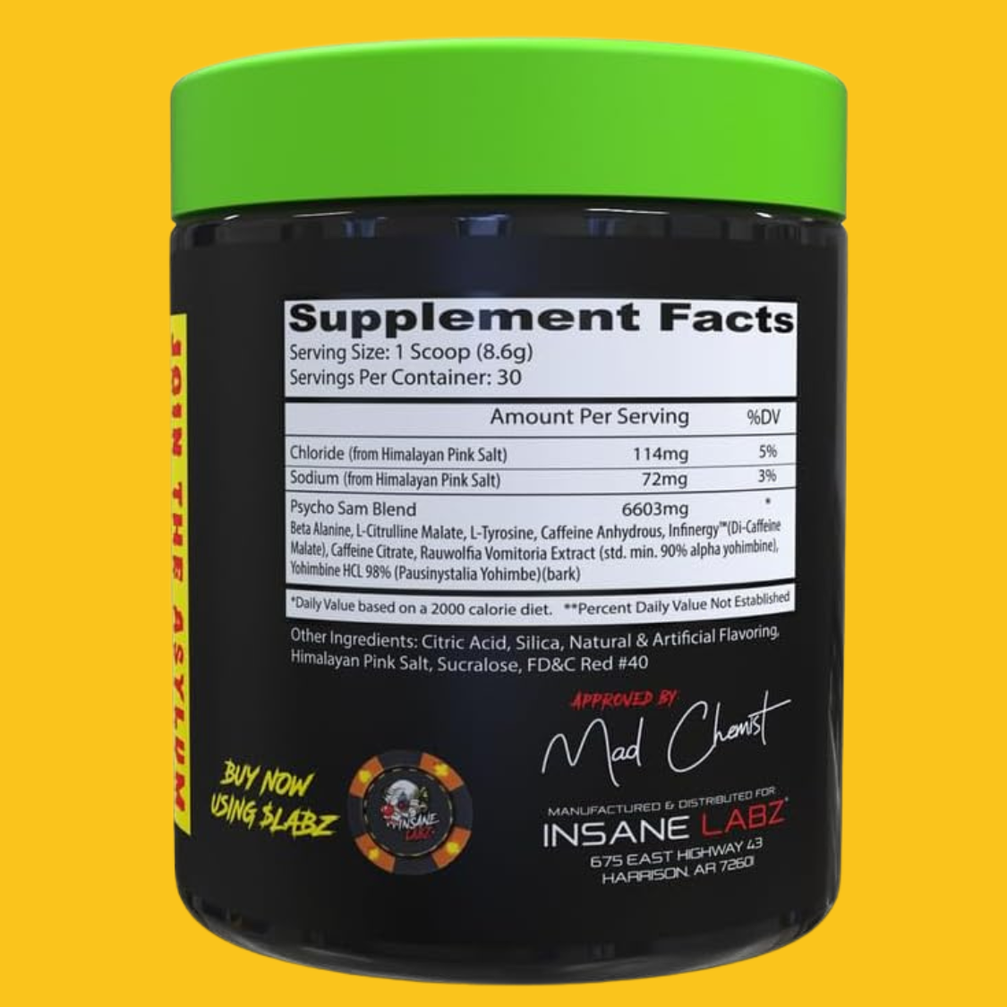 PSYCHOTIC PSYCHO SAM 30 SERV  INSANE LABZ