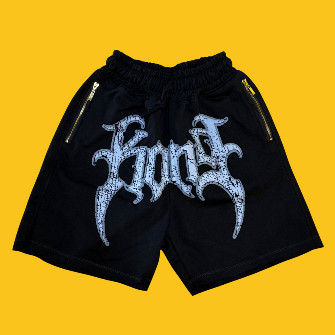 SHORT BERMUDA DE FELPA GOTHIC LOGO KONG NEGRO UNITALLA KONG CLOTHING