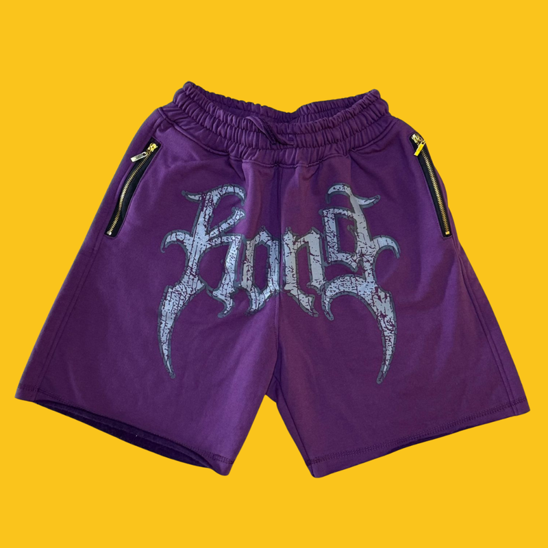 SHORT BERMUDA DE FELPA GOTHIC LOGO KONG MORADO UNITALLA KONG CLOTHING