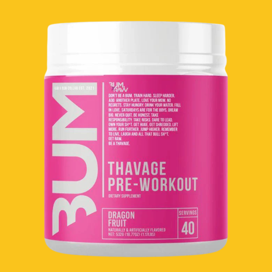 THAVAGE PRE WORKOUT 40 SERV CBUM X RAW NUTRITION
