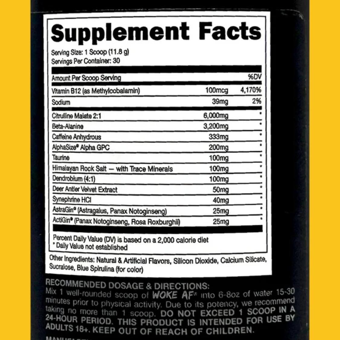 WOKE AF PRE WORKOUT 30 SERV BUCKED UP