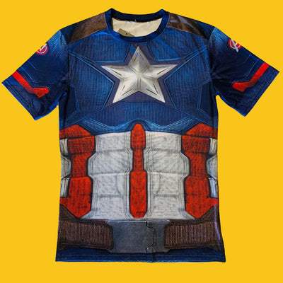 PLAYERA CAPITAN AMERICA 5 MANGA CORTA SUBLIMADA SUPERHEROES