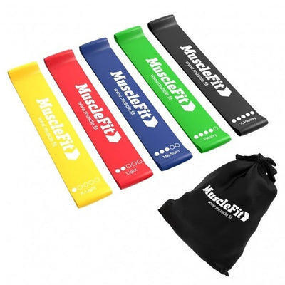 SET DE 5 BANDAS ELASTICAS PARA ENTRENAMIENTO MUSCLE FIT