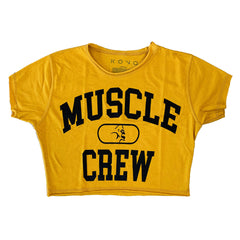 TOP CORTO MUSCLE CREW MOSTAZA KONG CLOTHING